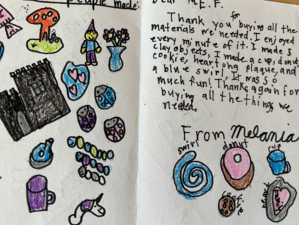 McMinnville Education Foundation • Artist in Residence • Thank You Letter